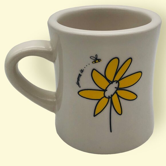 Sonoma CA Ceramic Daisy & Bee Coffee Mug Cup - Picture 3 of 6